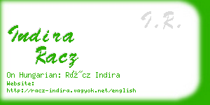 indira racz business card